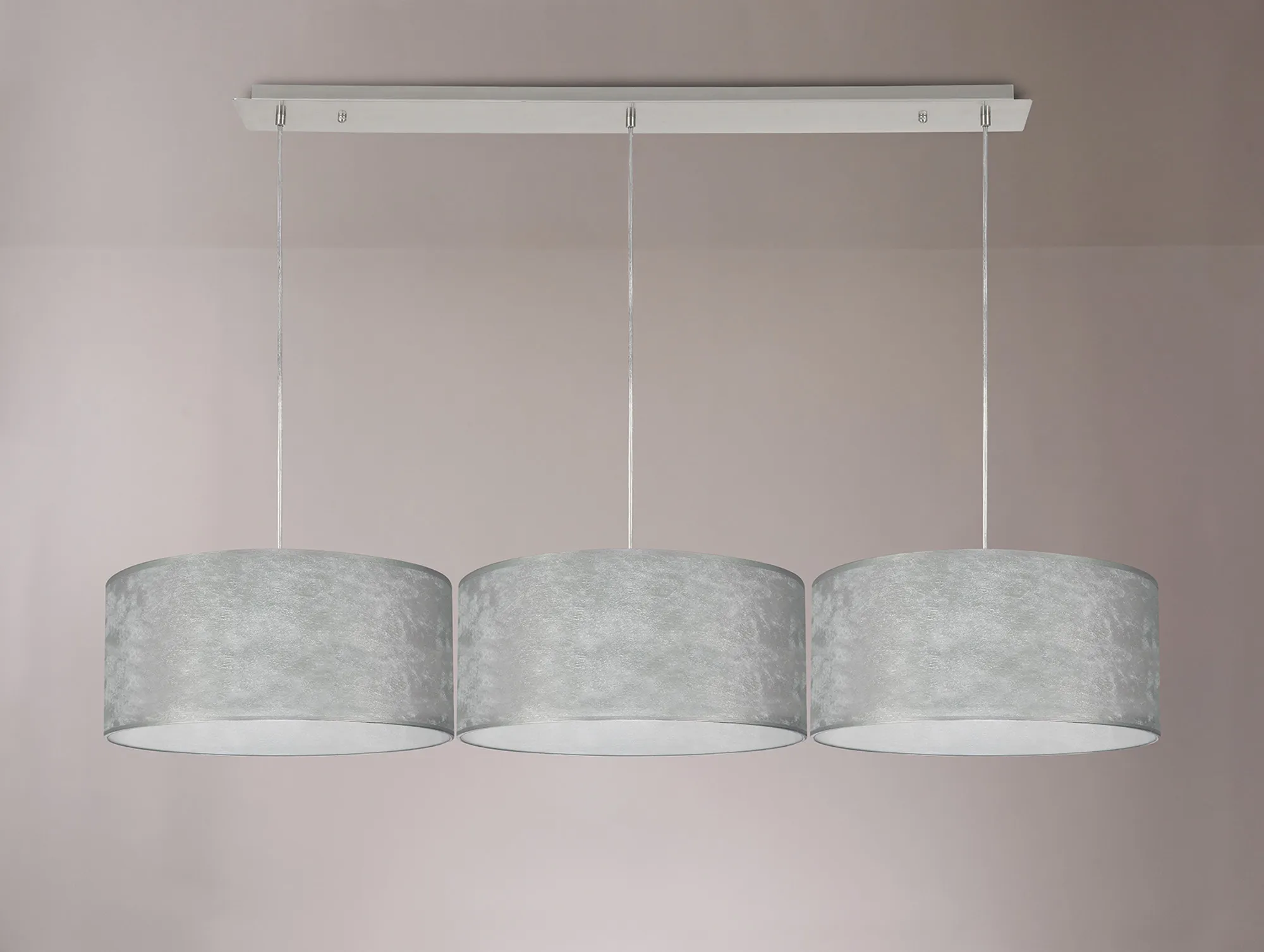 Baymont 40cm Shade 3 Light Pendant Polished Chrome, Silver Leaf DK0802  Deco Baymont CH SL